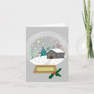 Carte Boule à neige hivernale confortable et cadeau de v