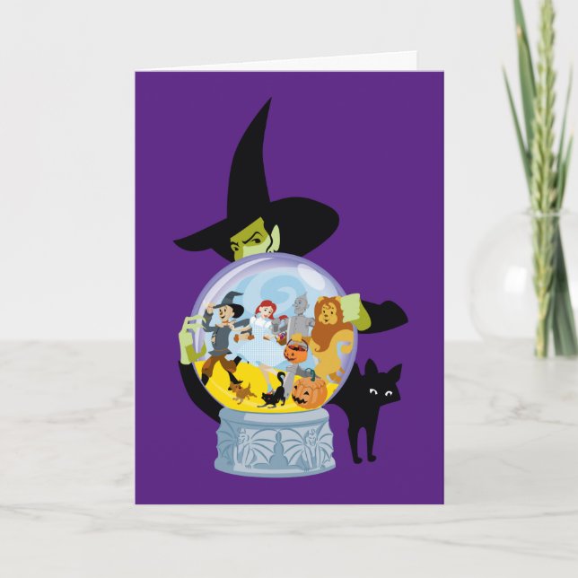 Carte Boule de cristal de la sorcière méchante Halloween (Devant)
