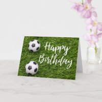 Boule de football avec mot Joyeux anniversaire sur