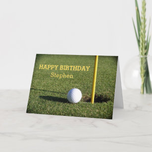 Carte Boule de golf sur la coutume verte d'anniversaire