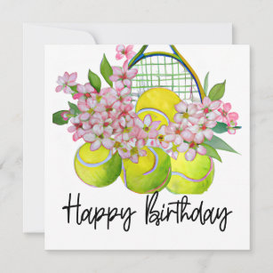 Carte Boule de tennis avec beaucoup de fleur pour la car
