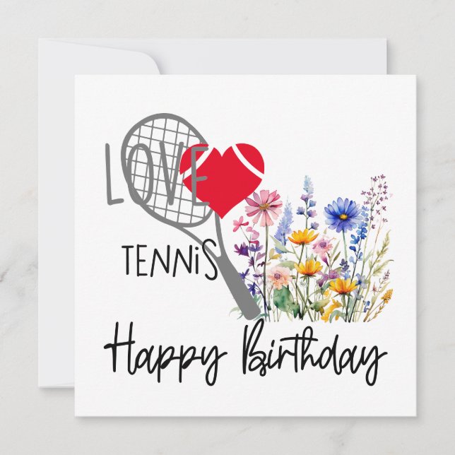 Carte Boule de tennis avec beaucoup de fleur pour la car (Devant)