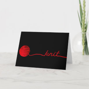 Carte boule rouge de fils pour un tricot anniversaire