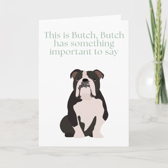 Carte Bouledogue Anglais a quelque chose à dire *carte d (Devant)