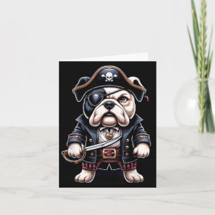 Carte Bouledogue anglais Chien Pirate Fête d'Halloween