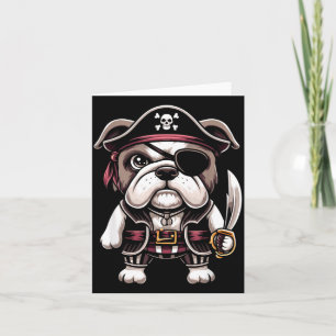 Carte Bouledogue Anglais Chien Pirate Fête d'Halloween