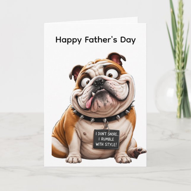 CARTE BOULEDOGUE ANGLAIS DESSIN ANIMÉ DRÔLE (Devant)