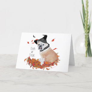 Carte Bouledogue anglais Halloween