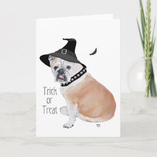 Carte Bouledogue anglais Halloween