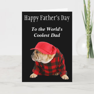 Carte Bouledogue anglais Papa le plus cool Fête des Père