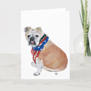 Carte Bouledogue Anglais Patriote