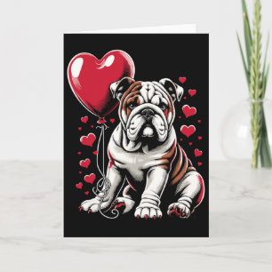 Carte Bouledogue anglais Saint-Valentin propriétaire de