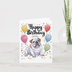 Carte Bouledogue avec Ballons