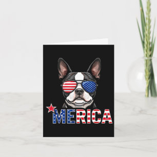 Carte Bouledogue français américain drapeau américain 4