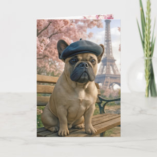 Carte Bouledogue Français Anniversaire À Paris