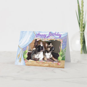 Carte Bouledogue français anniversaire Bouledogue frança