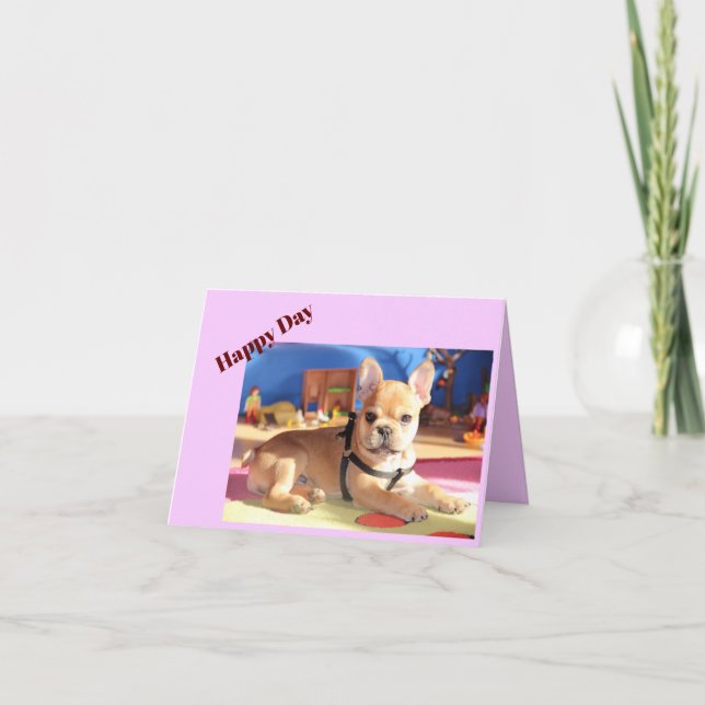 Carte Bouledogue français Bouledogue français Happy Day (Devant)