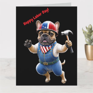 Carte Bouledogue français Fête du Travail Bouledogue fra