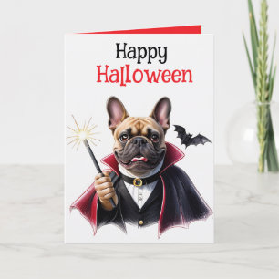 Carte Bouledogue français Halloween Bouledogue français