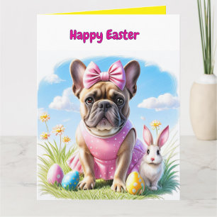 Carte Bouledogue français Joyeuses Pâques French Bulldog
