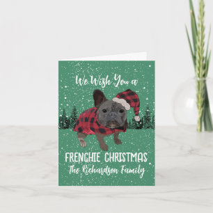Carte Bouledogue français Noël personnalisé Dog Frenchie