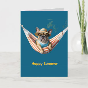 Carte Bouledogue français Palme Plage Bouledogue Françai