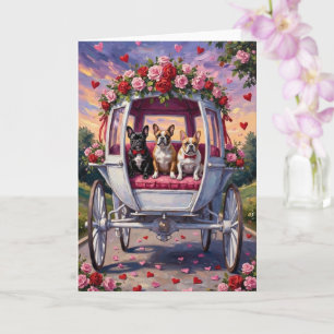 Carte Bouledogue français Saint-Valentin 