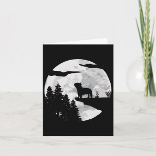 Carte Bouledogue pleine lune la nuit - Amoureux des chie