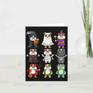 Carte Bouledogue Spooky Boo-Jee Horreur Citrouille Boule