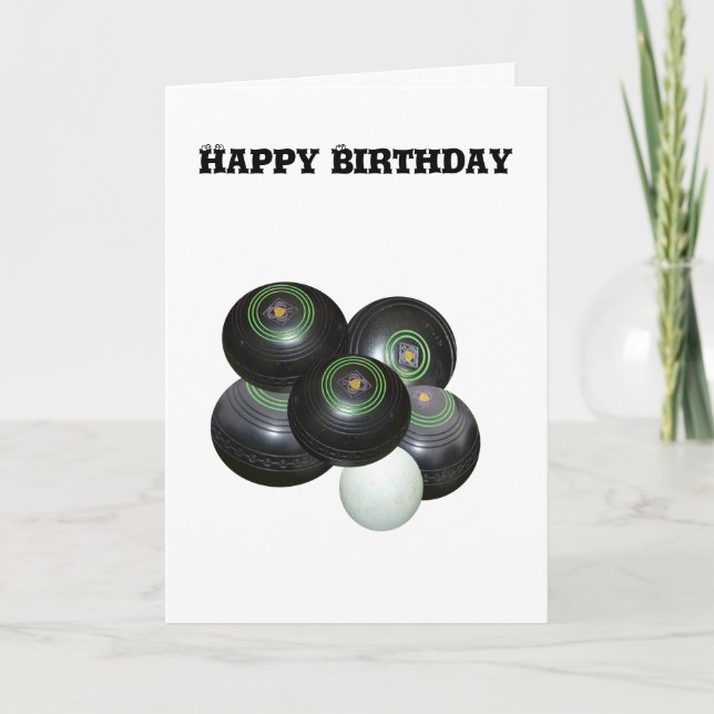 Carte Boules de pelouse blanches, Joyeux anniversaire (Devant)