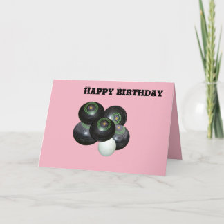 Carte Boules de pelouse rose, Joyeux anniversaire