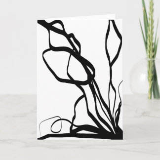 Carte Bouquet Blanc : Abstrait blanc & noir