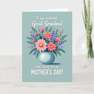 Carte Bouquet Chevron sarcelle