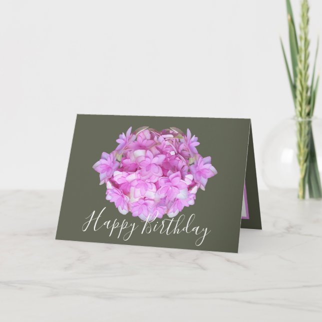 Carte Bouquet Chic Floral Hydrangea Rose Anniversaire (Devant)