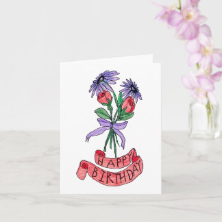 Carte Bouquet d'anniversaire 