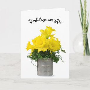 Carte Bouquet d'anniversaire de jonquilles