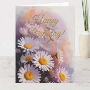 Carte Bouquet d'anniversaire Golden Script Birthday Dais