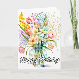 Carte Bouquet D'Aquarelle De Fleurs