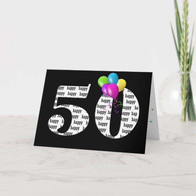 Carte Bouquet de ballons pour 50e anniversaire (Devant)