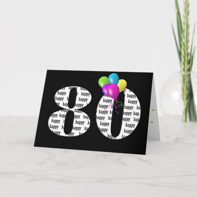 Carte Bouquet de ballons pour 80 ans (Devant)