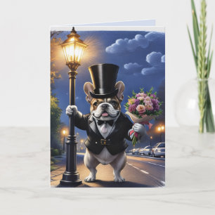 Carte Bouquet de bouledogue français Bulldogue français
