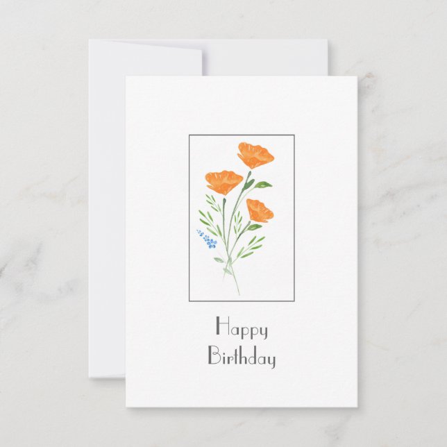 Carte Bouquet de coquelicots à l'aquarelle (Devant)