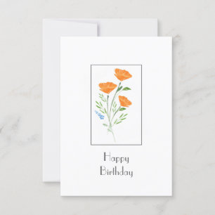 Carte Bouquet de coquelicots à l'aquarelle