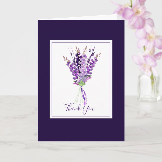Carte Bouquet de couleur aquarelle (Orchidée)