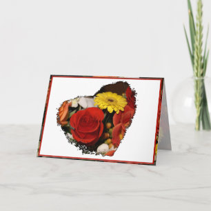 Carte Bouquet de félicitations Fleur de cœur Grunge