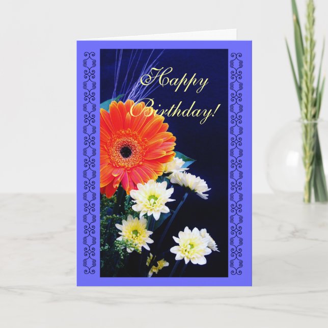 Carte Bouquet de fleur d'anniversaire (Devant)