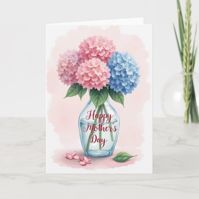 Carte Bouquet de Fleurs à l'Aquarelle (Devant)