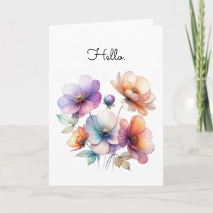 Carte Bouquet de Fleurs aquarelles Salutation