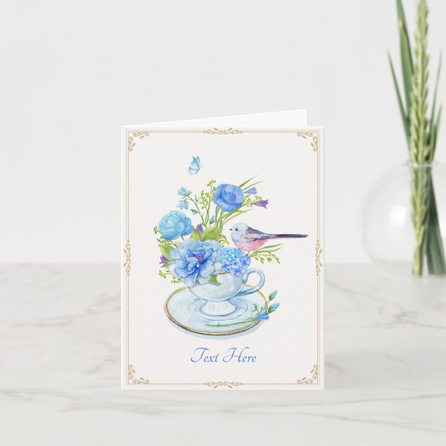 Carte Bouquet de fleurs bleues (Devant)
