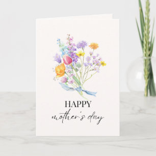 Carte Bouquet de fleurs coloré pour la fête des mères pe